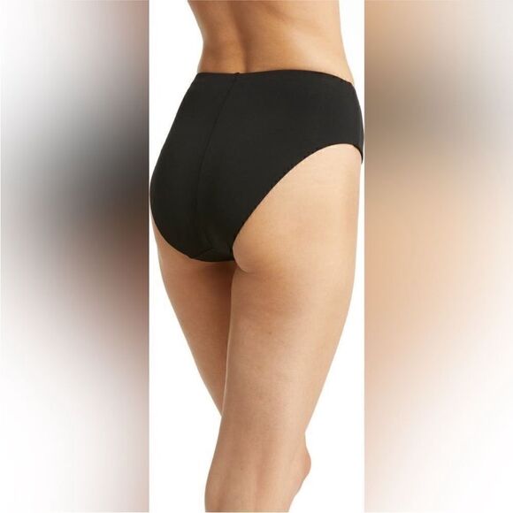 Robin Piccone NWT High Waist Textured Bikini Bottom in Black Size XS - Picture 2 of 8